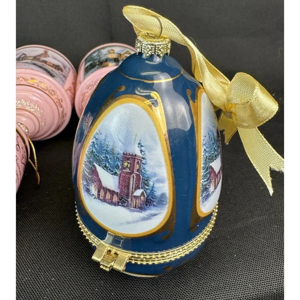 Thomas Kinkade Christmas Heirloom Glass Ornaments - Collection of 11 New W/ Tags